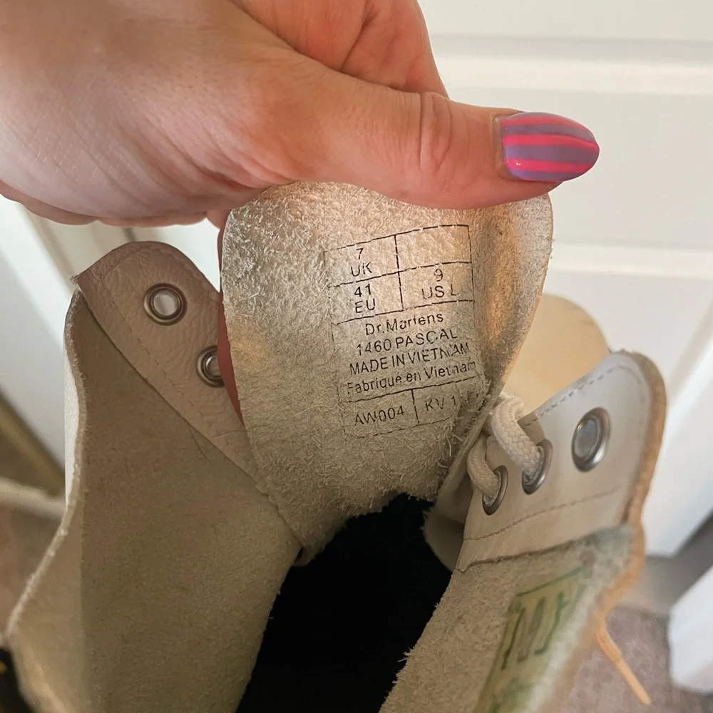 Dr. Martens White Combat Boots with Chunky Sole - Picture 5 of 5